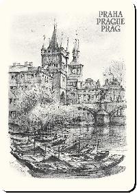Magnet Praha grafika Mosteck v loky - Karel Stola