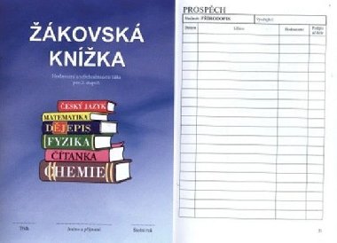 Žákovská knížka MODRÁ /hodnocení a sebehododnocení s vyznač.předměty 2.stupeň - neuveden