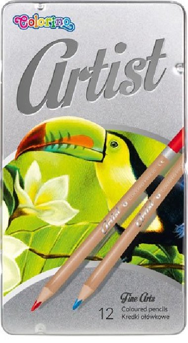 Artist - pastelky devn kulat kovov box 12 barev - neuveden
