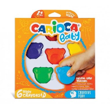 CARIOCA dtsk voskovky Teddy Crayons 6 ks - neuveden
