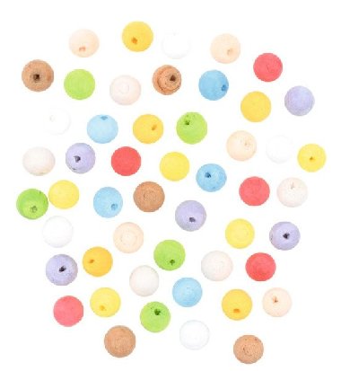 Kuliky z buniiny s drkou - mix barev 15 mm (50 ks) - neuveden