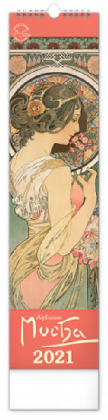 Kalendář 2021 nástěnný: Alfons Mucha, 12 × 48 cm - Alfons Mucha