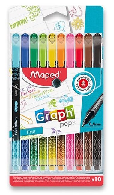 Maped Liner Graph Peps Deco 0,4 mm - mix barev 10 ks - neuveden