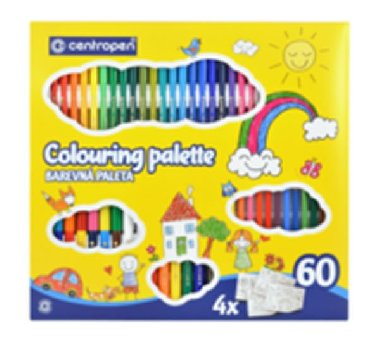 Centropen Fixy 9396 Colouring Palette Quatro, sada 60 ks - neuveden