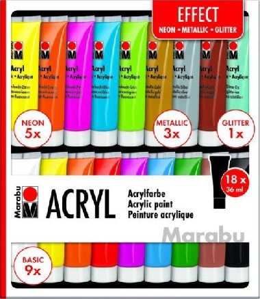 Marabu akrylov barva EFFECT 18 x 36 ml - neuveden