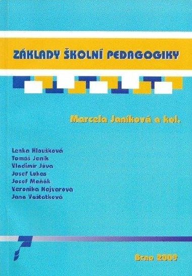 Zklady koln pedagogiky - Jankov Marcela