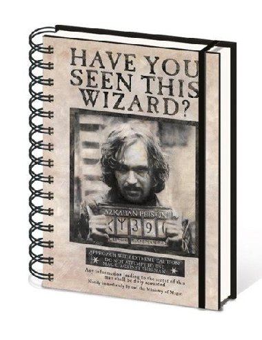 Blok A5 kroužkový, linkovaný - Harry Potter (Sirius) - neuveden
