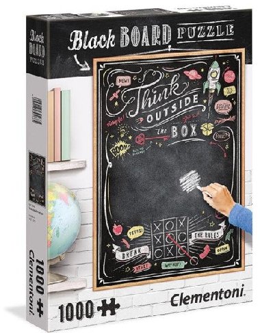 Clementoni Puzzle Black Board Thin Outside / 1000 dlk - neuveden