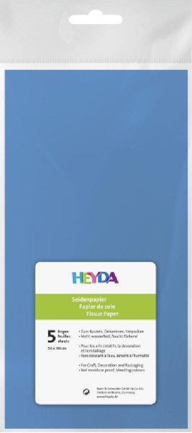 HEYDA Hedvbn papr 50 x 70 cm - svtle modr 5 ks - neuveden