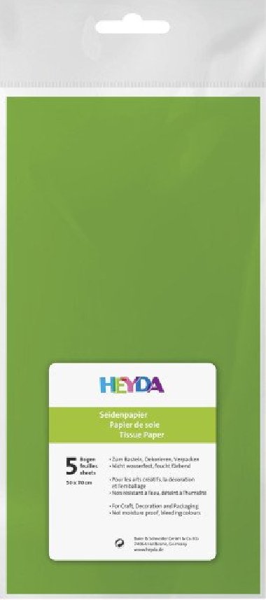 HEYDA Hedvbn papr 50 x 70 cm - svtle zelen 5 ks - neuveden