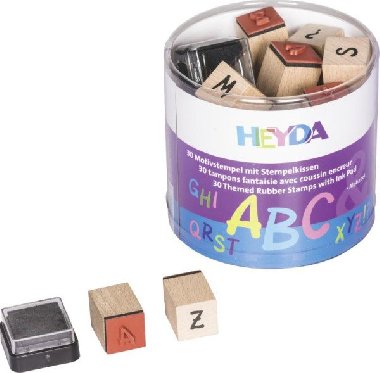 HEYDA Sada dřevěných razítek - abeceda - neuveden