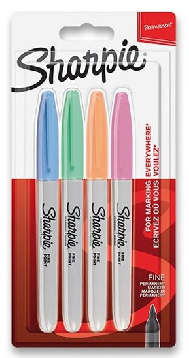 Permanentn popisova Sharpie Fine sada 4 ks, pastelov barvy - neuveden