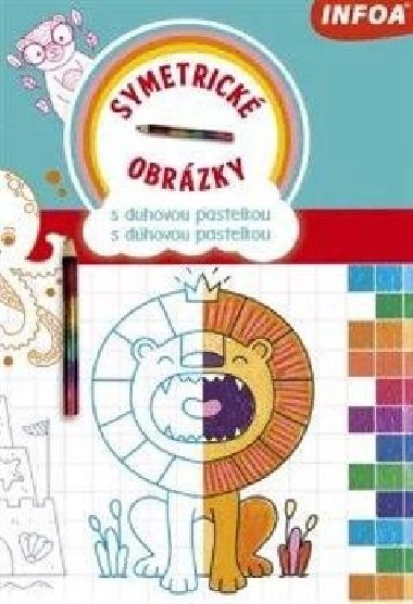 Symetrick obrzky s duhovou pastelkou - 
