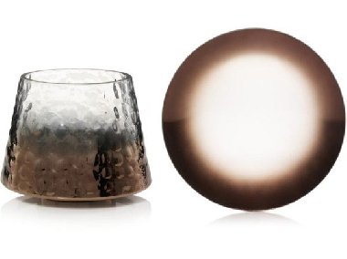 YANKEE CANDLE Stínítko a talíř velký Sheridan Metallic Ombre on Hammered Glass - neuveden