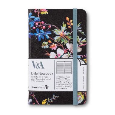 Bookaroo V&A Kapesn zpisnk A6 - Kilburn Black Flora - neuveden