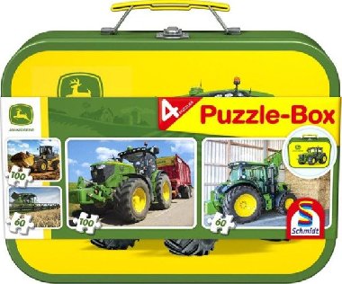 Schmidt Puzzle v plechovm kufku - John Deere II 4v1 - neuveden