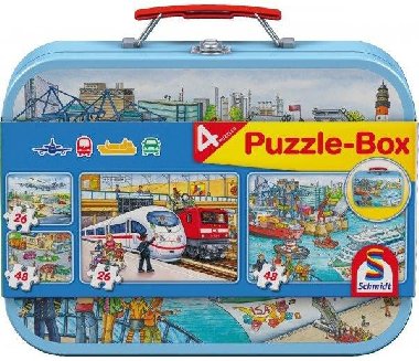Schmidt Puzzle v plechovm kufku - Doprava 4v1 - neuveden