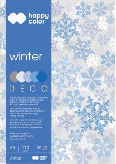 Blok s barevnmi papry A4 Deco 170 g - zima - neuveden