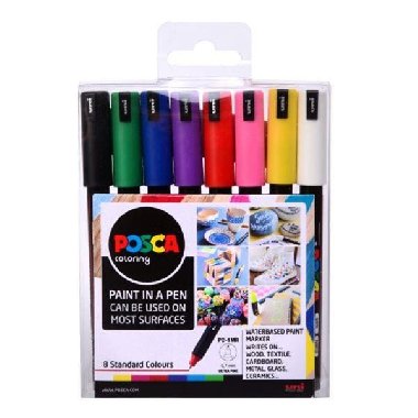 Posca Sada akrylovch popisova 0,7 mm - zkladn barvy 8 ks - neuveden