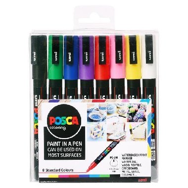 Posca Sada akrylovch popisova 0,9-1,3 mm - zkladn barvy 8 ks - neuveden