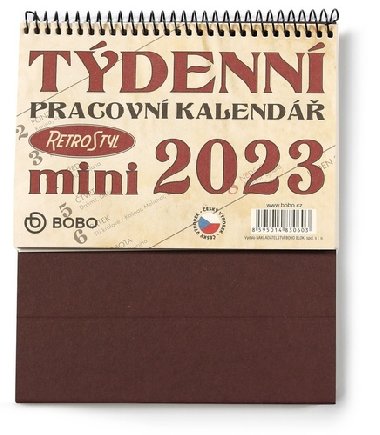 Pracovn Retro mini tdenn 2023 - stoln kalend - Bobo Blok