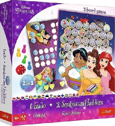 Hry Disney princezny, 2v1 Člověče, nezlob se a Hadi a žebříky - 