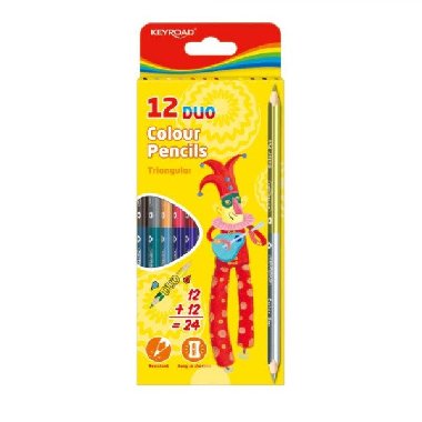 Keyroad Pastelky Duo trojhranné 12 ks - Keyroad