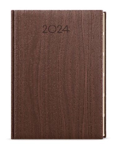 Denní diář 2024 Ctirad s výsekem Wood hnědá - Baloušek