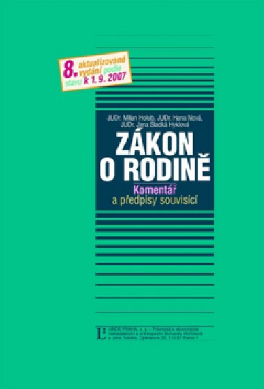 Zkon o rodin - Milan Holub