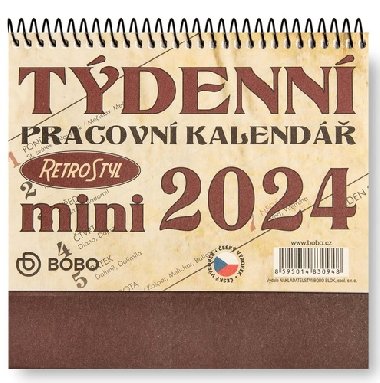 Pracovn Retro mini tdenn 2024 - stoln kalend - Bobo Blok