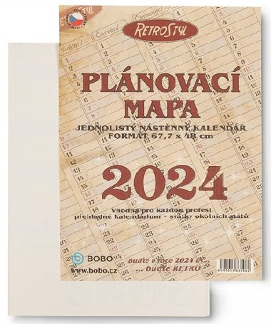 Plnovac ron mapa retro skldan 2024 - nstnn kalend - Bobo Blok