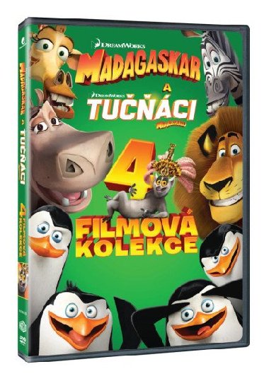 Madagaskar 1.-3. + Tučňáci z Madagaskaru (kolekce 4DVD) - neuveden
