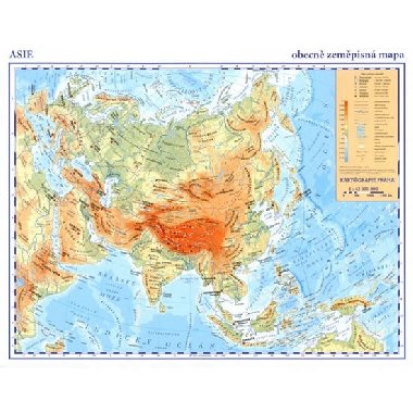 Asie obecně zeměpisná mapa - 