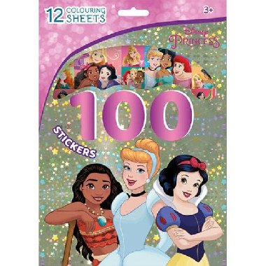 100 samolepek s omalovnkovmi listy Disney Princezny - 