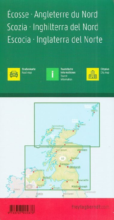 Skotsko Severn Anglie Severn Irsko mapa 1:400 000 - Freytag a Berndt