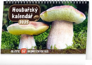 Houbask kalend 2025 - stoln kalend (23,1  14,5 cm) - Presco Group