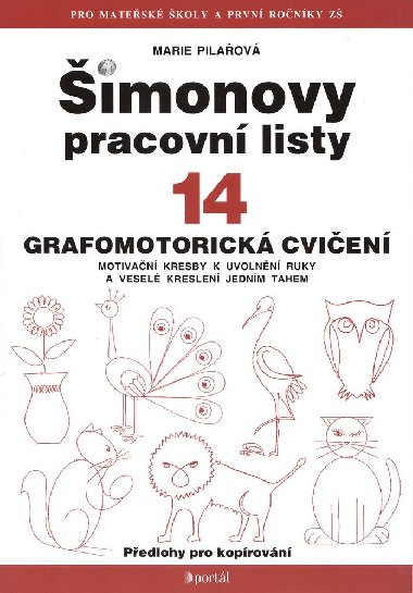 imonovy pracovn listy 14 - Grafomotorick cvien - Motivan kresby k uvolnn ruky a vesel kreslen jednm tahem - Marie Pilaov