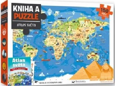 Kniha a puzzle Atlas světa - Svojtka