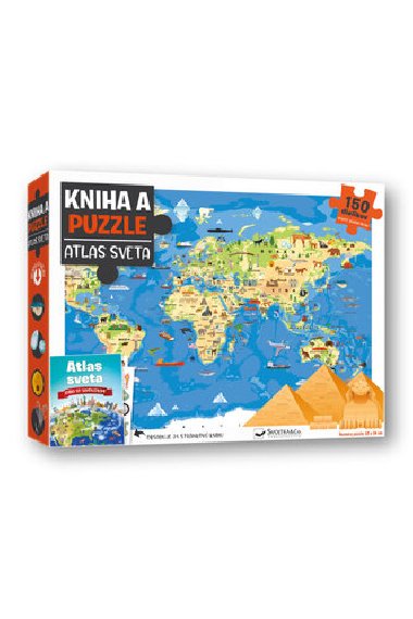 Kniha a puzzle Atlas sveta - 
