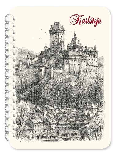 Drkov blok na spirle s tukou, nelinkovan - Karltejn - 110x150 mm - Karel Stola