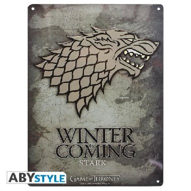 Game of Thrones Plechov cedule: Stark 38 x 28 cm - neuveden