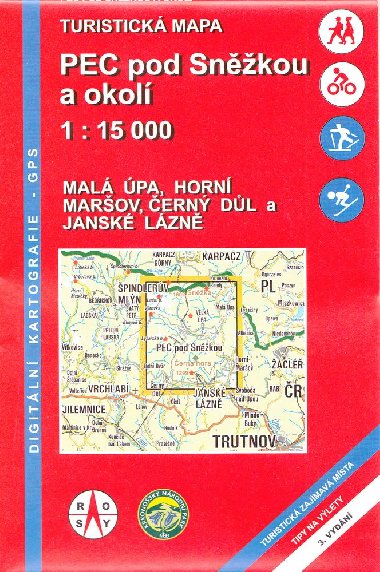 Pec pod Sněžkou a okolí - turistická mapa 1:15 000 - 3. vydání - Rosy Pec pod Sněžkou a okolí - turistická mapa 1:15 000 - 3. vydání - Rosy