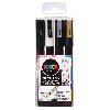 Posca Sada akrylovch popisova 0,9-1,3 mm - ern, zlat, stbrn, bl 4 ks - neuveden