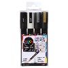 Posca Sada akrylovch popisova 1,8-2,5 mm - ern, zlat, stbrn, bl 4 ks - neuveden