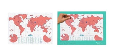 Strac mapa svta Neon Coral - neuveden