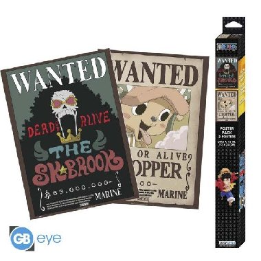 One Piece Set plakt - Wanted Chopper & Brook 2 ks - neuveden