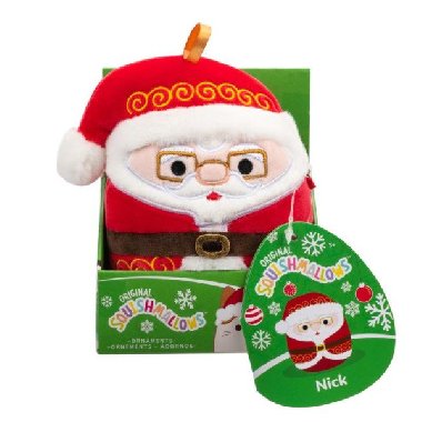 Squishmallows Vnon ozdoba Santa s brlemi Nick 10 cm - neuveden