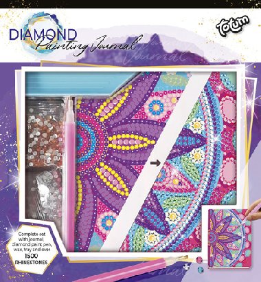 Kreativní sada diamantový deník květina s nalepovacími diamanty - 