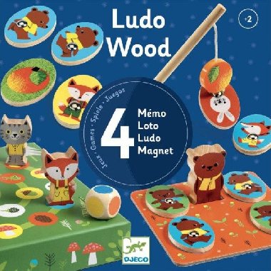 DJECO Sada 4 her Ludo Wood - neuveden