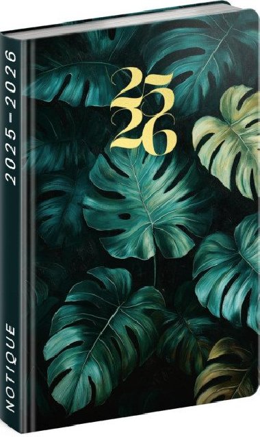 Diář 18měsíční 2025/2026 Petito - Monstera, 11 x 17 cm - Notique